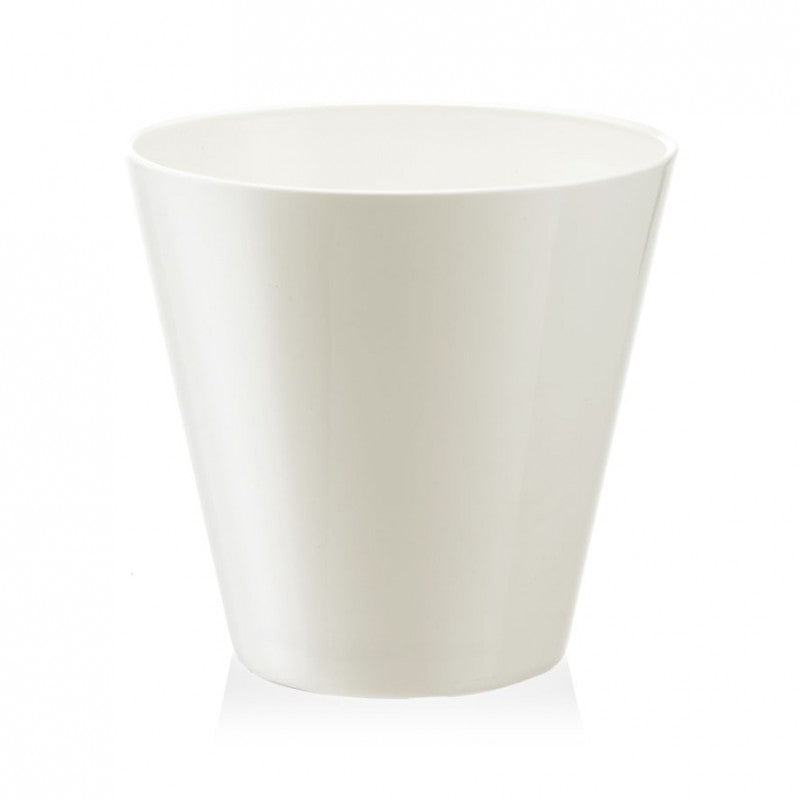 Estoril Teraplast vaso 6 litri, vari colori, con riserva d’acqua, in plastica di qualità design Made in Italy - Bianco