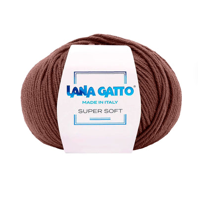 Gomitolo 100% Pura Lana Vergine Merino Extrafine, Lana Gatto Linea Super Soft - Tonalità Marrone