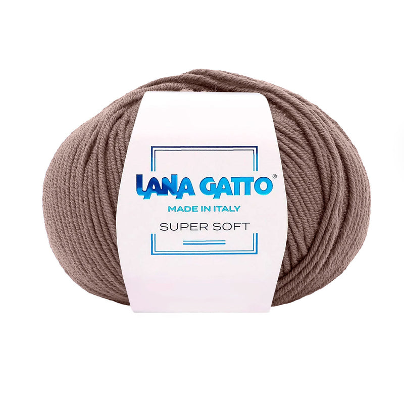 Gomitolo 100% Pura Lana Vergine Merino Extrafine, Lana Gatto Linea Super Soft - Tonalità Marrone