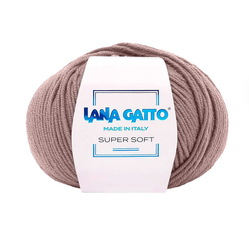 Gomitolo 100% Pura Lana Vergine Merino Extrafine, Lana Gatto Linea Super Soft - Tonalità Marrone