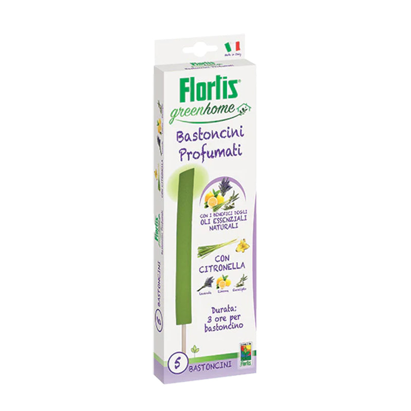 Flortis - Bastoncini profumati alla citronella - astuccio con 5 bastoncini
