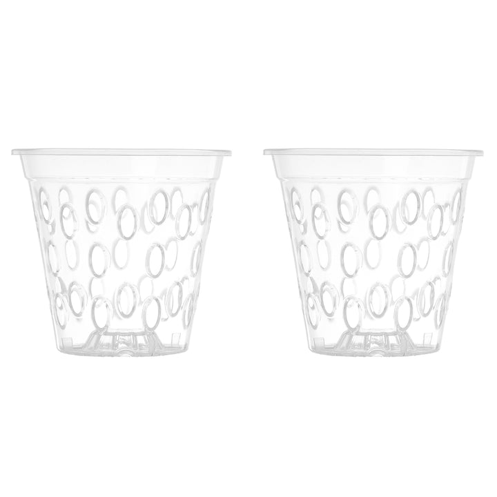 DESOMINOR Vaso per orchidee trasparente, 12 cm, 14 cm, 17,8 cm, in plastica, con fori e piattini, vasi per vivaio per kit di rinvaso di orchidee (6 DESOMINOR Vaso per orchidee trasparente, 12 cm, 14 cm, 17,8 cm, in plastica, con fori e piattini, vasi per vivaio per kit di rinvaso di orchidee (6