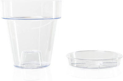 Vaso Trasparente per orchidea, con sottovaso