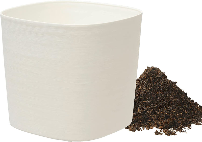 Eco-sustainable Kalapanta Design Pot 100% Recycled Plastic with Soil for repotting and Water Reserve