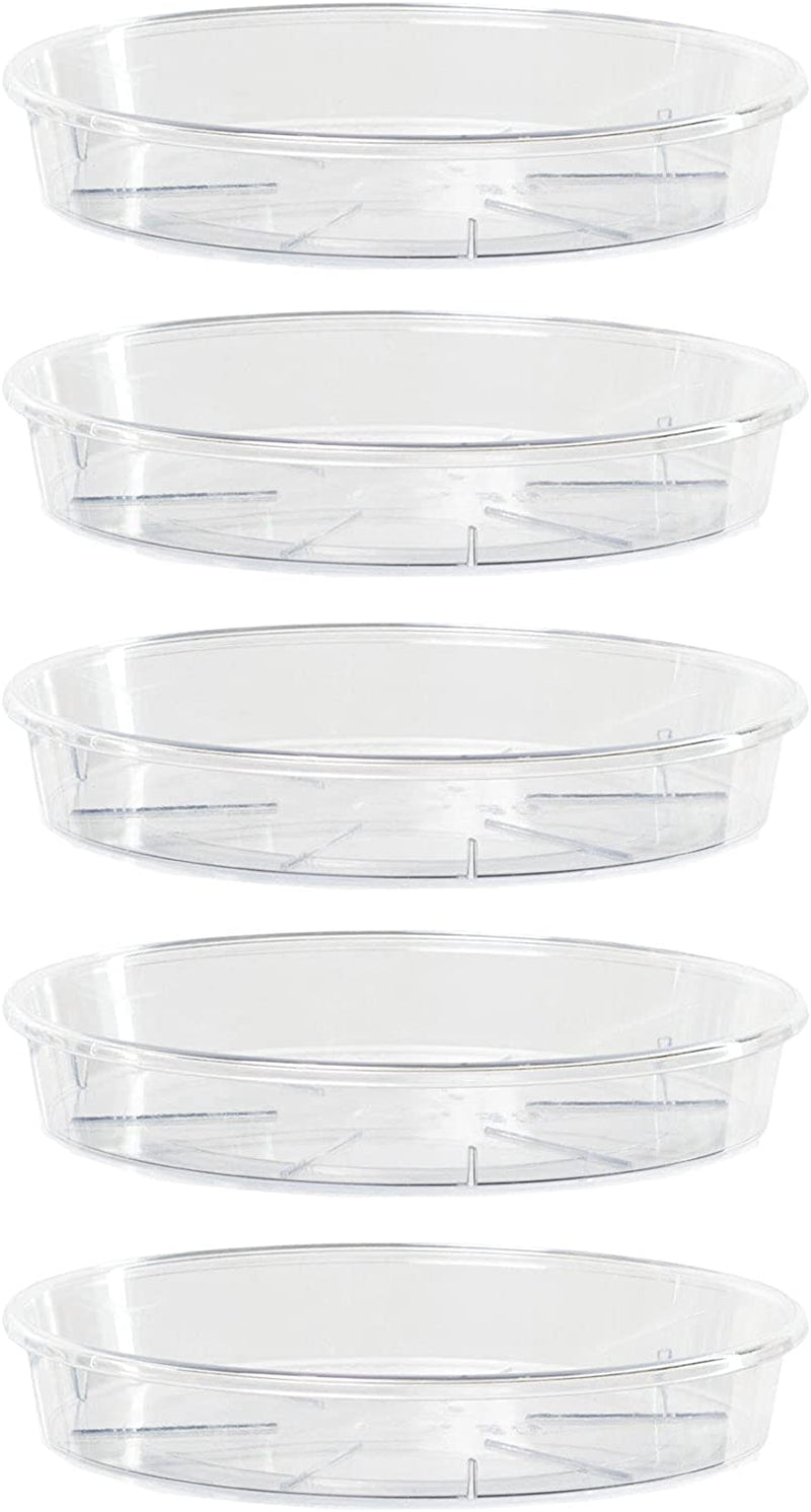 Transparent Kalapanta Saucers in Resistant Plastic, Round Shape for Indoor or Outdoor Use