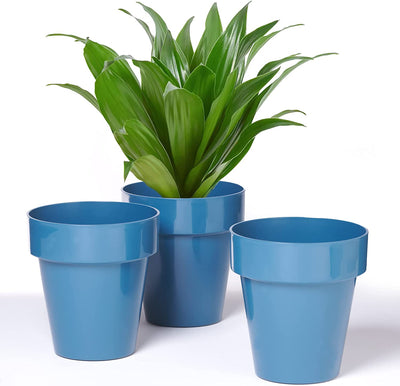 Set of 3 Kalapanta Vases Assorted colors in glossy plastic with raised bottom