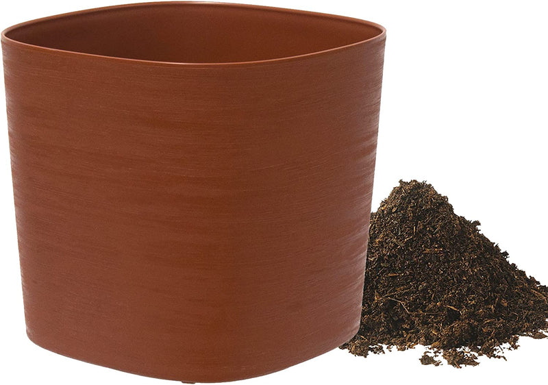 Eco-sustainable Kalapanta Design Pot 100% Recycled Plastic with Soil for repotting and Water Reserve