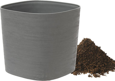 Eco-sustainable Kalapanta Design Pot 100% Recycled Plastic with Soil for repotting and Water Reserve