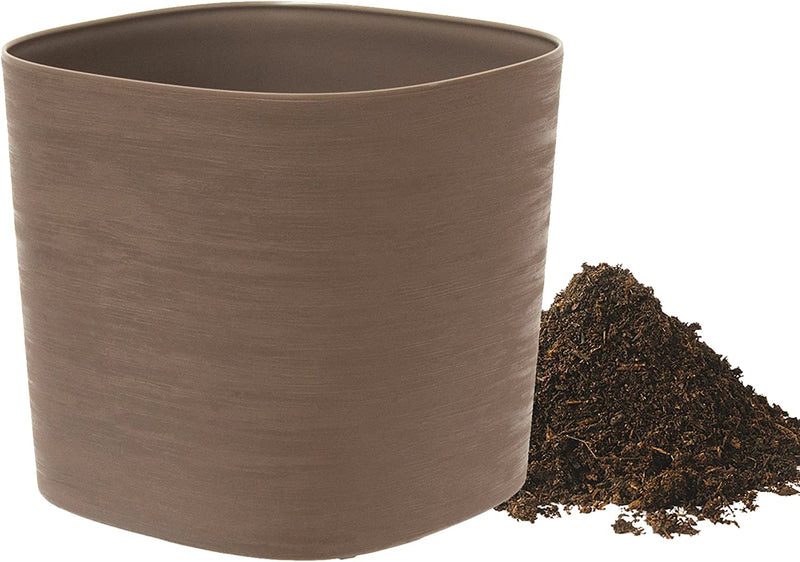 Eco-sustainable Kalapanta Design Pot 100% Recycled Plastic with Soil for repotting and Water Reserve