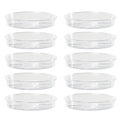 Transparent Kalapanta Saucers in Resistant Plastic, Round Shape for Indoor or Outdoor Use