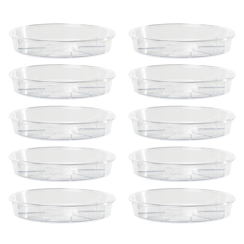 Transparent Kalapanta Saucers in Resistant Plastic, Round Shape for Indoor or Outdoor Use