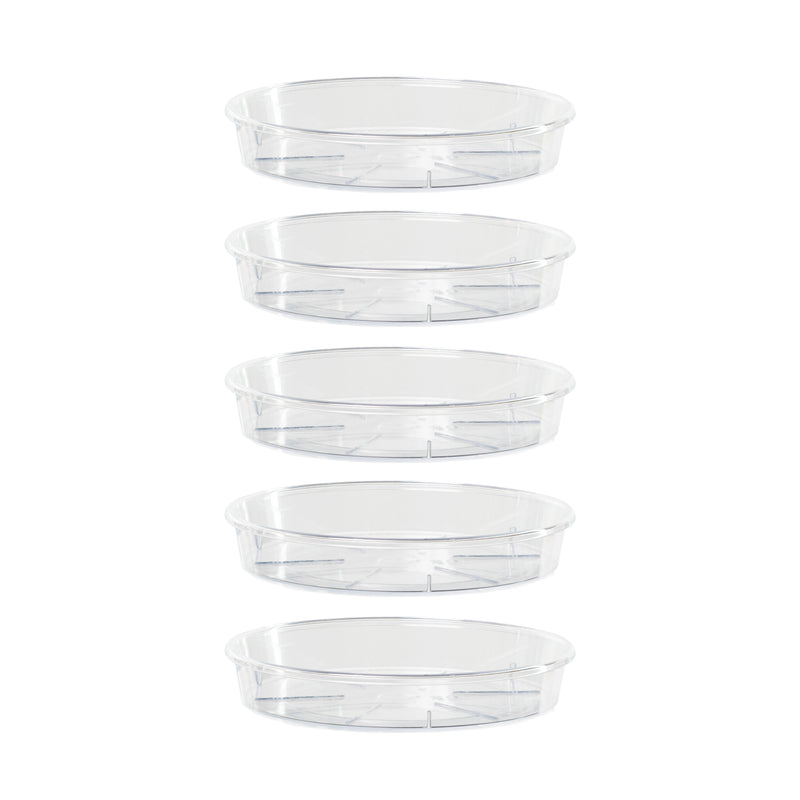 Transparent Kalapanta Saucers in Resistant Plastic, Round Shape for Indoor or Outdoor Use