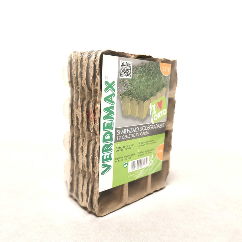 Semenzaio biodegradabile Verdemax - 12 cellette - confezione da 6 pezzi