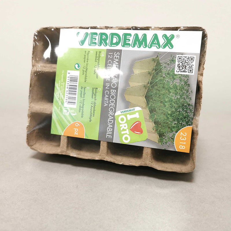 Semenzaio biodegradabile Verdemax - 12 cellette - confezione da 6 pezzi