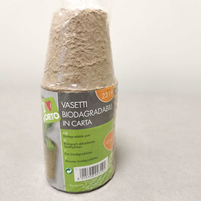 Vasetti tondi biodegradabili Verdemax - confezione da 12 pezzi