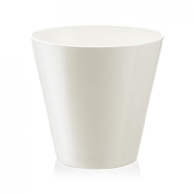 Estoril Teraplast vaso 6 litri, vari colori, con riserva d’acqua, in plastica di qualità design Made in Italy - Bianco