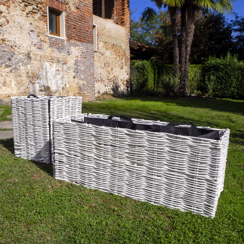 Burgon & Ball - White Willow - Cesta in Salice Intrecciato per Vasi in Geotessile (inclusi)