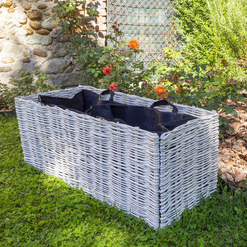 Burgon & Ball – White Willow – Cesta in Salice Intrecciato per Vasi in Geotessile (inclusi)