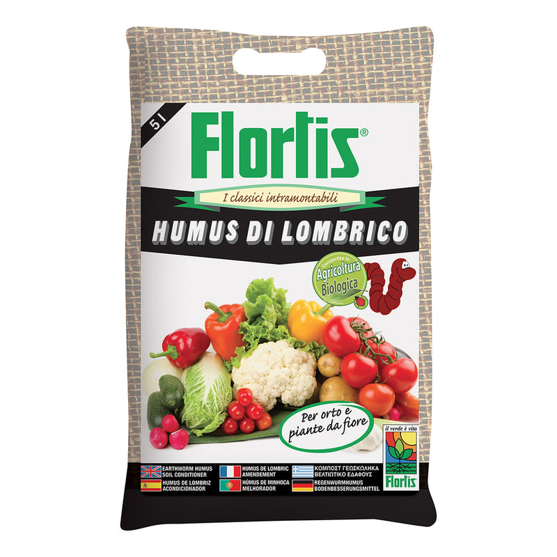 Humus lombrico Flortis - sacco 5 litri