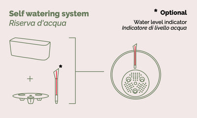 Kos - Balconiera in plastica 100% riciclata con riserva d'acqua