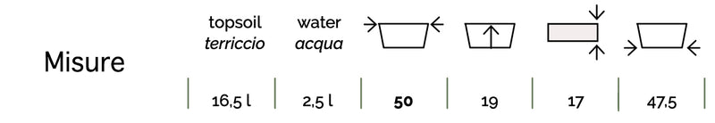 Paros 50 - 100% recycled plastic planter with water reserve