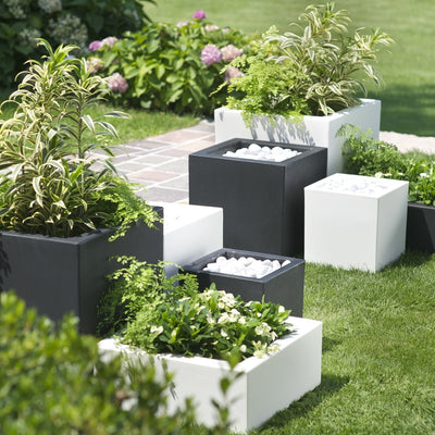 Schio Cubo Teraplast vaso 15 litri, vari colori, con riserva d’acqua, in plastica di qualità design Made in Italy