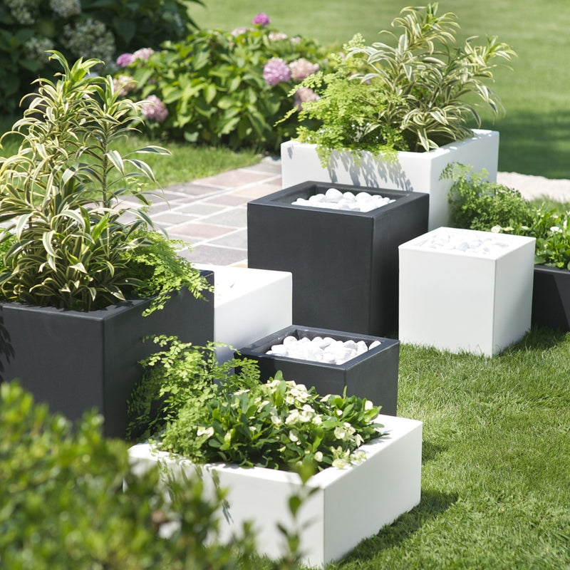 Schio Cubo Teraplast vaso 15 litri, vari colori, con riserva d’acqua, in plastica di qualità design Made in Italy
