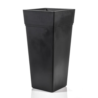 Stalk Teraplast vaso quadrato 21 litri, vari colori, con riserva d’acqua, in plastica di qualità design Made in Italy - Antracite